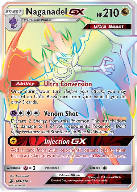 Naganadel GX, Pokémon card UNM 249 — Unified Minds set