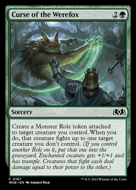 Curse of the Werefox, Magic card WOE 167 — Wilds of Eldraine set