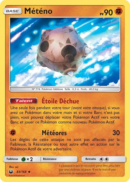 Météno, carte Pokémon CES 83 — extension Tempête Céleste