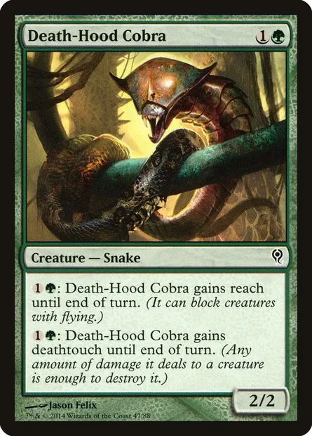 Death-Hood Cobra, Magic card DDM 47 — Duel Decks: Jace vs. Vraska set