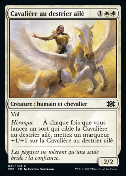 Cavalière au destrier ailé, carte Magic 2X2 35 — extension Double Masters 2022