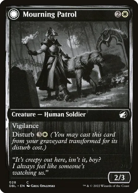 Mourning Patrol // Morning Apparition, Magic card DBL 28 — Innistrad: Double Feature set