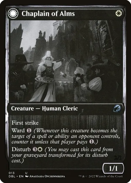 Chaplain of Alms // Chapel Shieldgeist, Magic card DBL 13 — Innistrad: Double Feature set