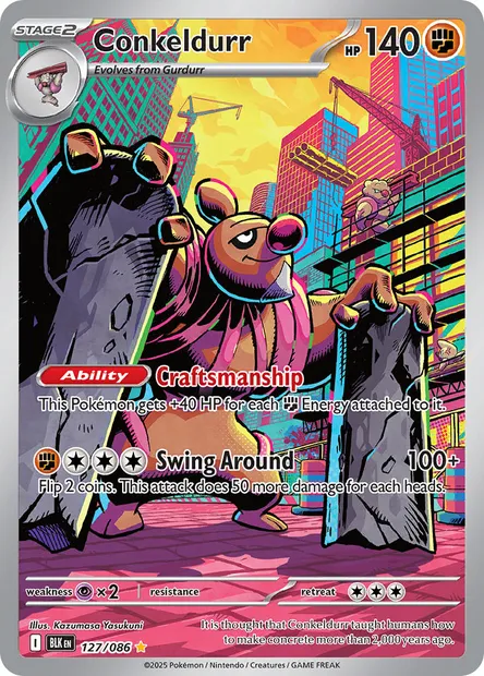 Conkeldurr, Pokémon card BLK 127 — Black Bolt set