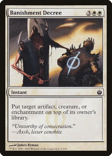 Banishment Decree, Magic card MBS 3 — Mirrodin Besieged set