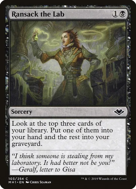 Ransack the Lab, Magic card MH1 103 — Modern Horizons set
