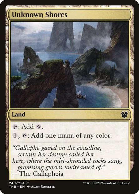 Unknown Shores, Magic card THB 249 — Theros Beyond Death set