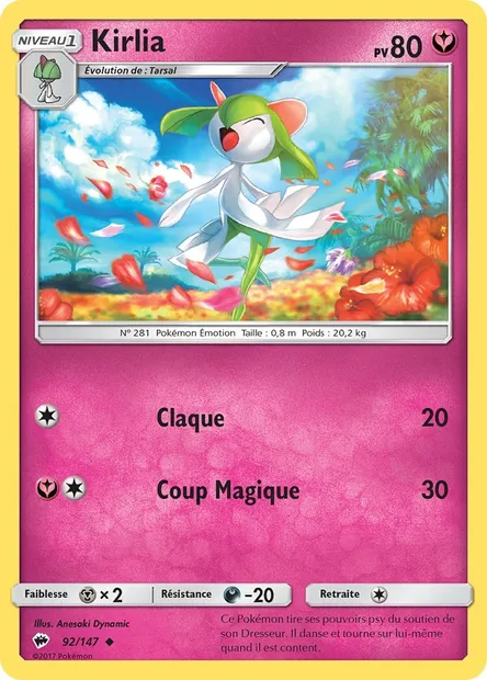 Kirlia, carte Pokémon BUS 92 — extension Ombres Ardentes
