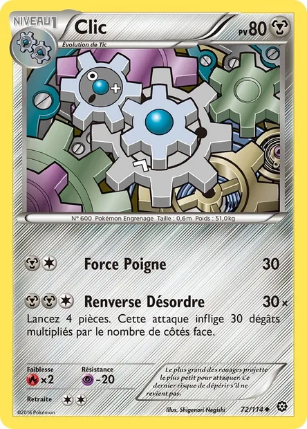 Clic, carte Pokémon STS 72 — extension Offensive Vapeur