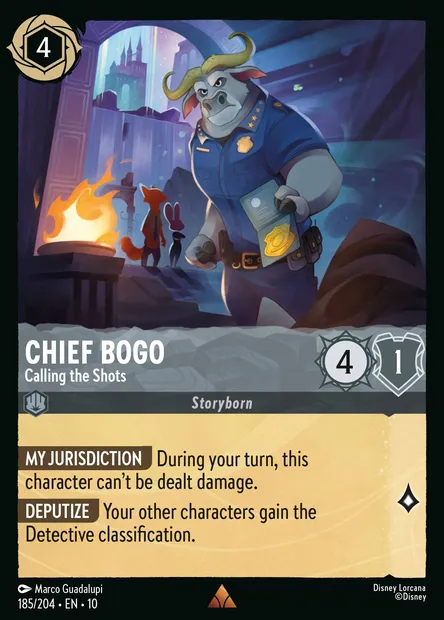 Chief Bogo - Calling the Shots, Disney Lorcana card CH10-185 — Whispers in the Well set