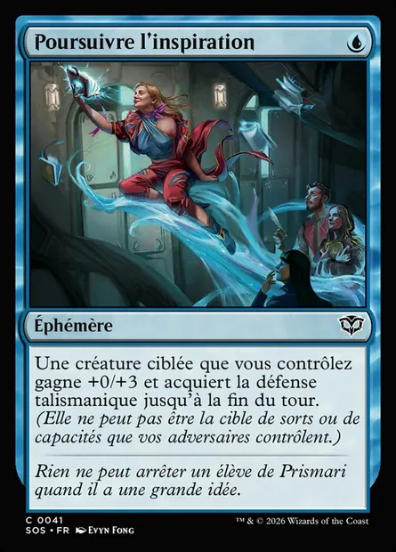 Poursuivre l'inspiration, carte Magic SOS 41 — extension Secrets of Strixhaven
