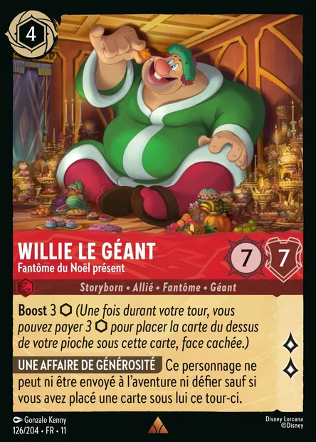 Willie le géant - Fantôme du Noël présent, carte Disney Lorcana CH11-126 — extension Givresort