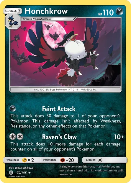 Honchkrow, Pokémon card GRI 79 — Guardians Rising set