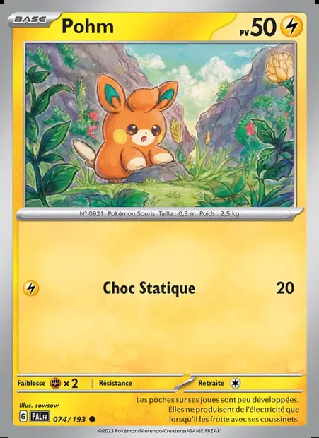 Pohm, carte Pokémon PAL 074 — extension Évolutions à Paldea