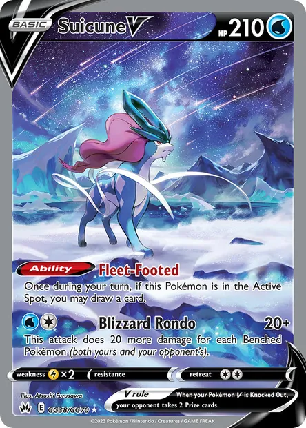Suicune V, Pokémon card CRZ GG38 — Crown Zenith set