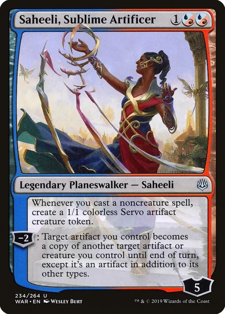 Saheeli, Sublime Artificer, Magic card WAR 234 — War of the Spark set