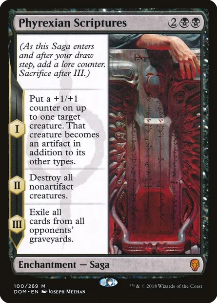 Phyrexian Scriptures, Magic card DOM 100 — Dominaria set
