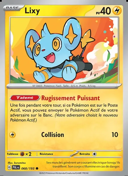 Lixy, carte Pokémon PAL 068 — extension Évolutions à Paldea