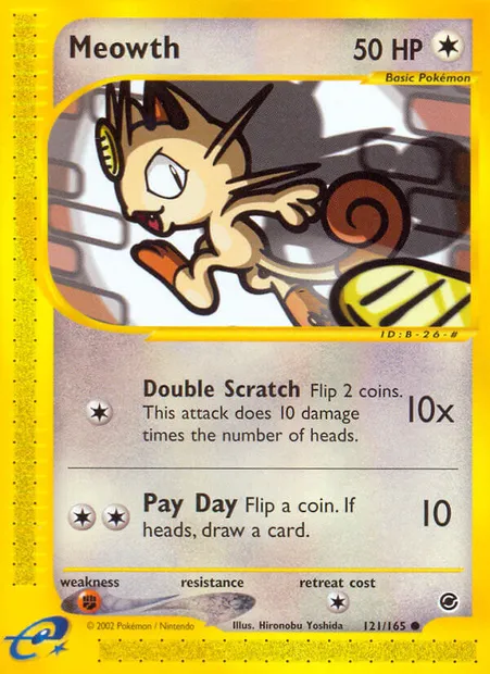 Meowth, Pokémon card EX 121 — Expedition Base Set set