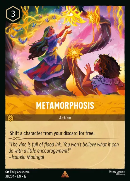 Metamorphosis, Disney Lorcana card CH12-031 — Wilds Unknown set