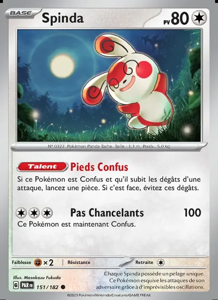 Spinda, carte Pokémon PAR 151 — extension Faille Paradoxe