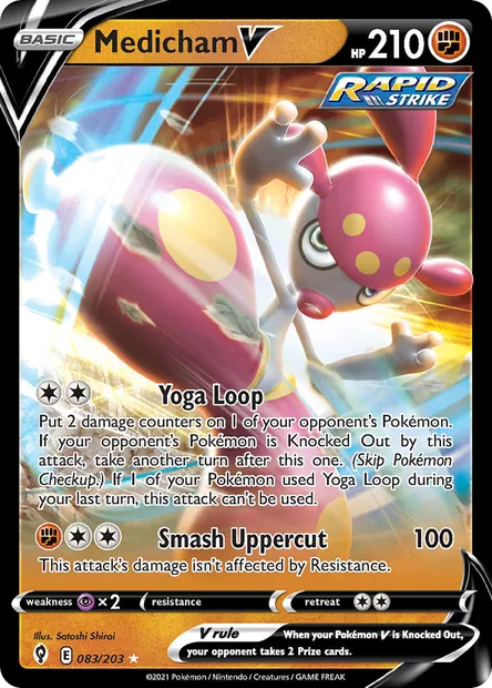 Medicham V, Pokémon card EVS 83 — Evolving Skies set