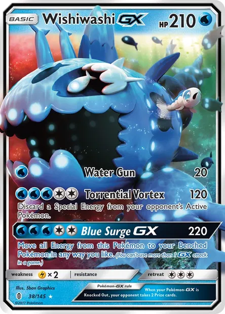Wishiwashi GX, Pokémon card GRI 38 — Guardians Rising set