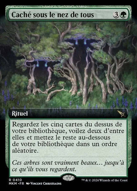 Caché sous le nez de tous, carte Magic MKM 410 — extension Murders at Karlov Manor