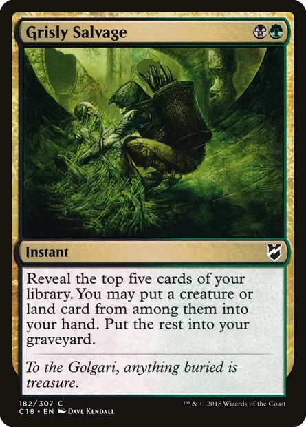 Grisly Salvage, Magic card C18 182 — Commander 2018 set
