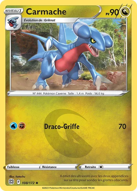 Carmache, carte Pokémon BRS 108 — extension Stars Étincelantes