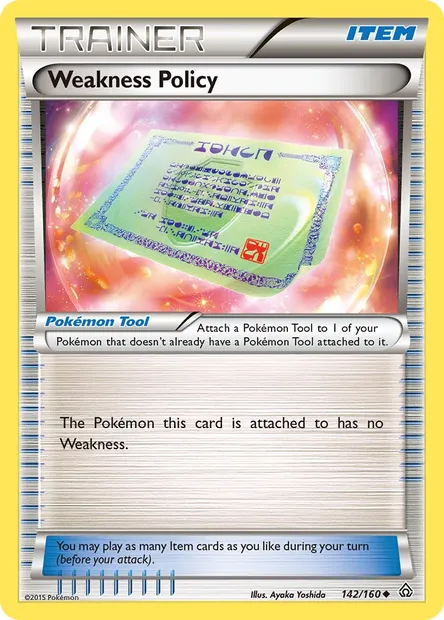 Weakness Policy, Pokémon card PRC 142 — Primal Clash set