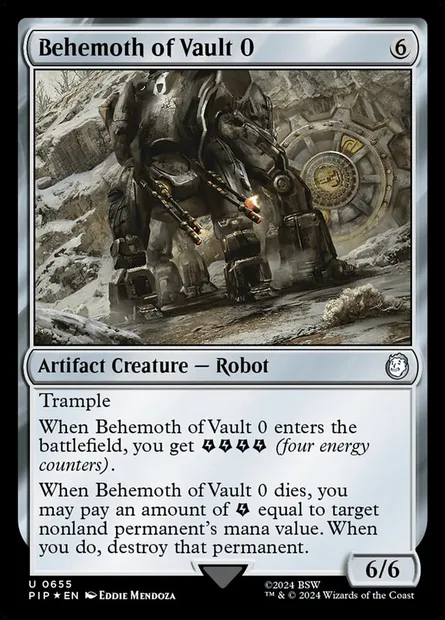 Béhémoth de l'Abri 0, carte Magic PIP 655 — extension Fallout
