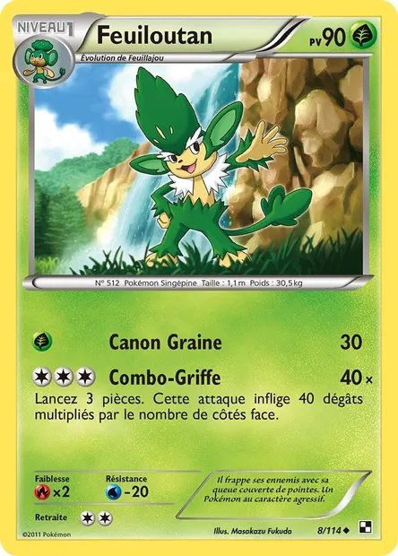 Feuiloutan, carte Pokémon BLW 8 — extension Noir & Blanc