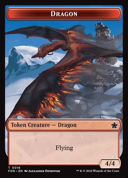 Dragon, carte Magic TFDN 16 — extension Foundations Tokens
