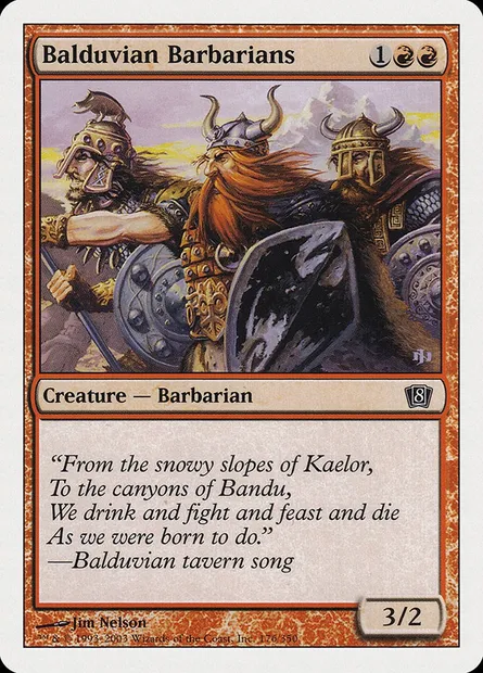 Barbares balduvians, carte Magic 8ED 176 — extension Huitième Edition