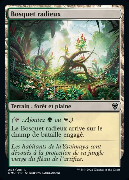 Bosquet radieux, carte Magic DMU 253 — extension Dominaria Uni