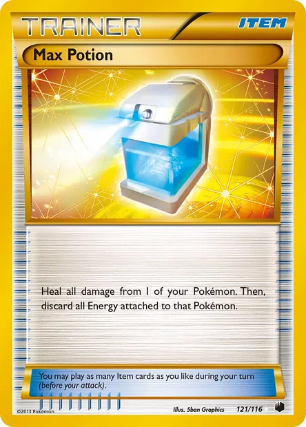 Max Potion, Pokémon card PLF 121 — Plasma Freeze set