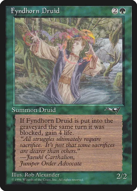 Fyndhorn Druid, Magic card ALL 90a — Alliances set