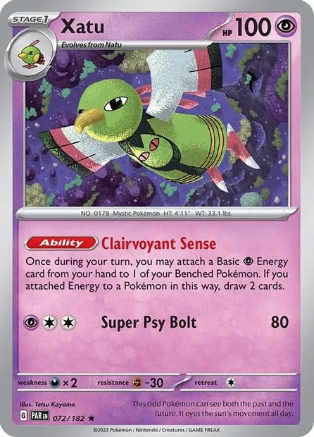 Xatu, Pokémon card TDX 072h — Theme Deck & Blisters Exclusives set