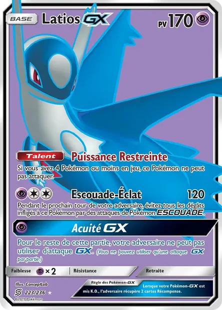 Latios GX, carte Pokémon UNM 223 — extension Harmonie des Esprits