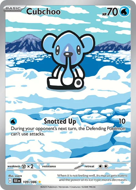 Cubchoo, Pokémon card BLK 109 — Black Bolt set