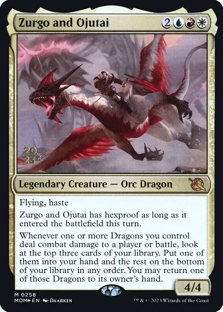 Zurgo et Ojutaï, carte Magic PMOM 258s — extension March of the Machine Promos