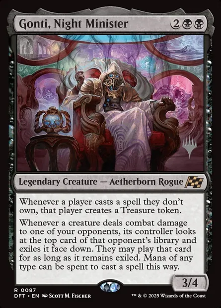 Gonti, Night Minister, Magic card PDFT 87p — Aetherdrift Promos set