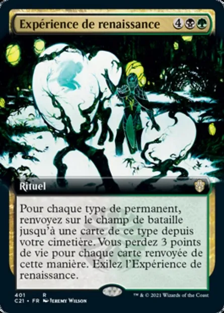 Expérience de renaissance, carte Magic C21 401 — extension Commander 2021