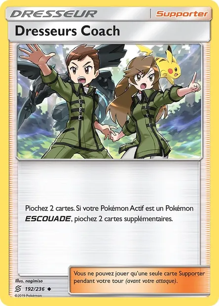 Dresseurs Coach, carte Pokémon UNM 192 — extension Harmonie des Esprits