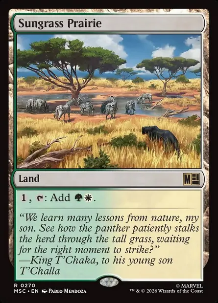 Sungrass Prairie, Magic card MSC 270 — Marvel Super Heroes Commander set
