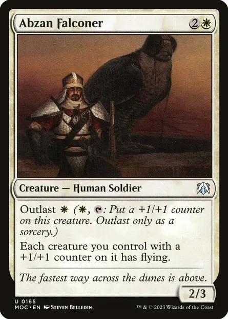 Abzan Falconer, Magic card MOC 165 — March of the Machine Commander set