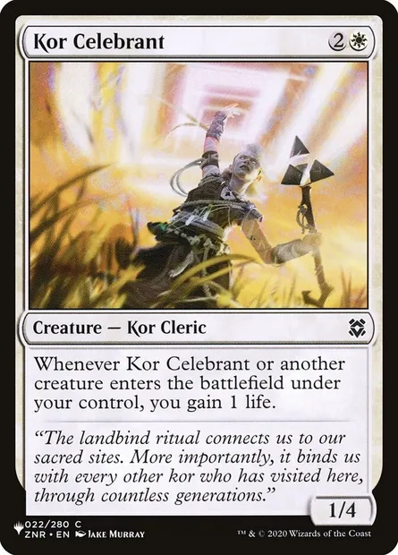 Kor Celebrant, Magic card PLST ZNR-22 — The List set