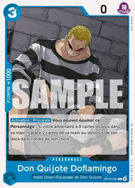 Don Quijote Doflamingo, carte One Piece OP16-047 — extension L'HEURE DE LA BATAILLE DÉCISIVE