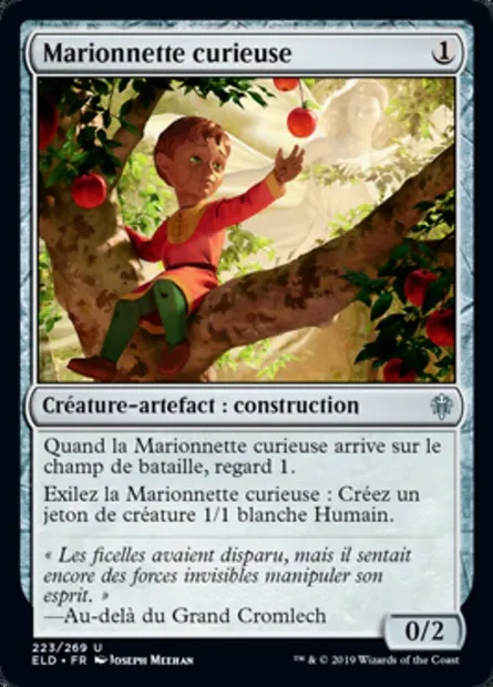 Marionnette curieuse, carte Magic ELD 223 — extension Throne of Eldraine